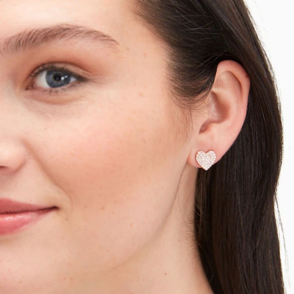 Kate Spade Pave Heart Earrings